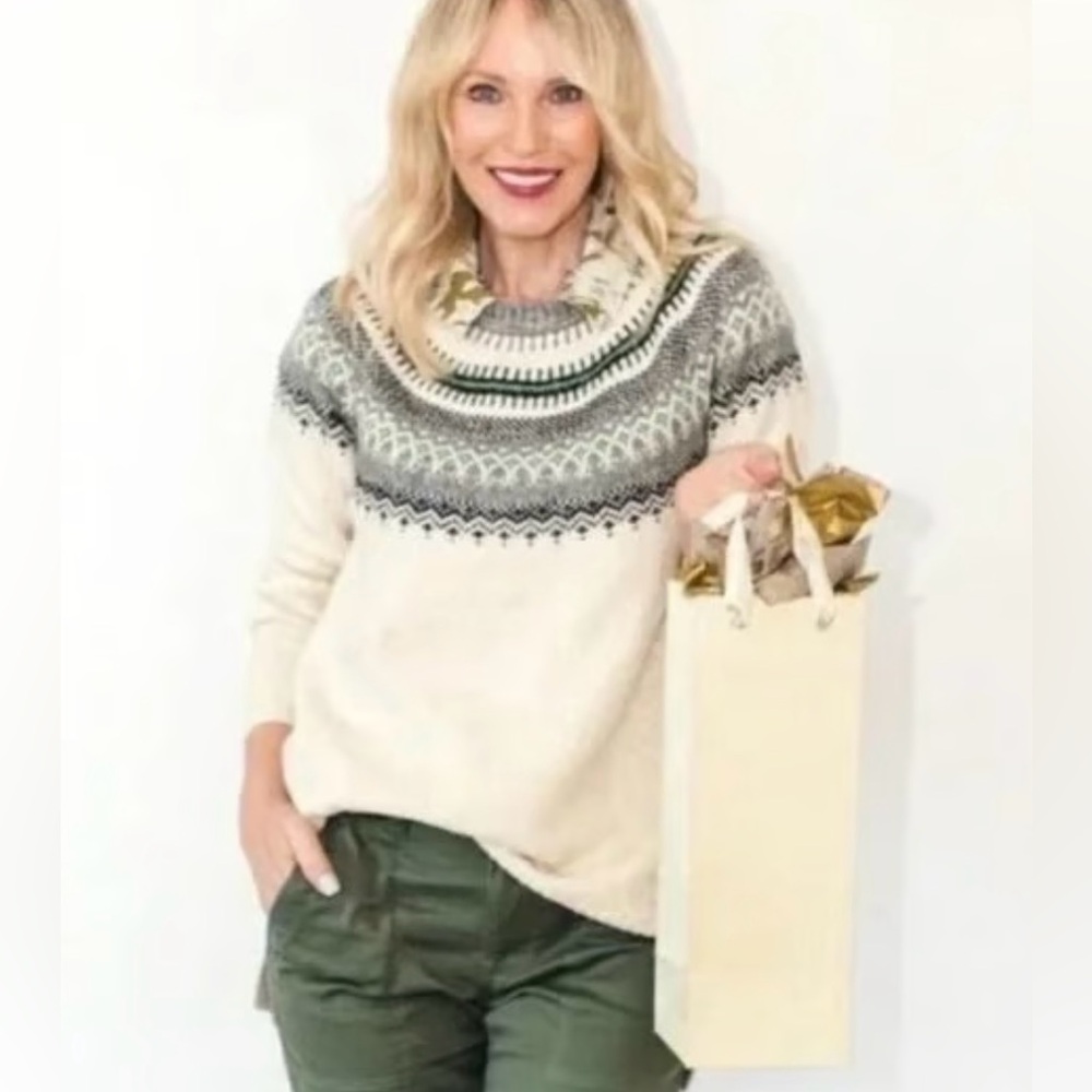 Cabi Shetland Fair Isle Sweater
